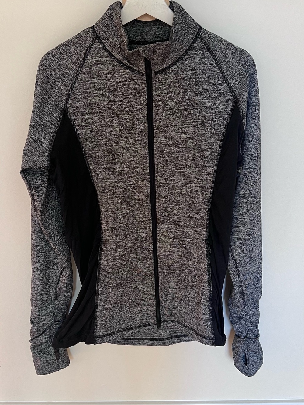 PINK Victoria's Secret Gray & Black Full-Zip Athletic Jacket